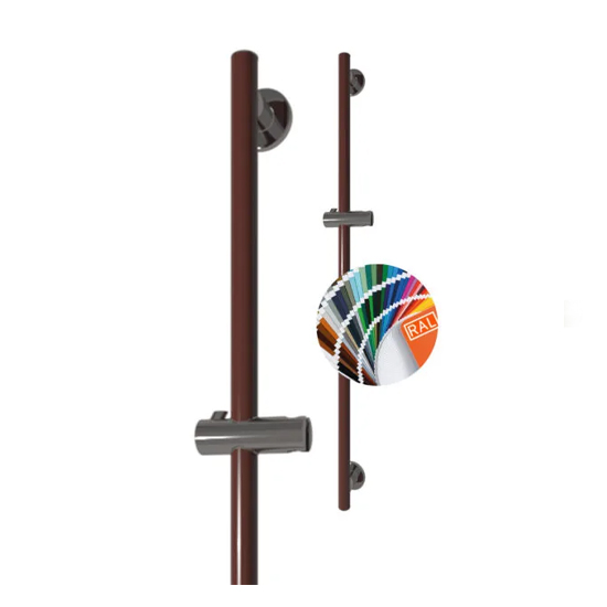 Pito-suihkukaide, tukitanko, Deluxe, INOX, RAL3005, K 120 cm